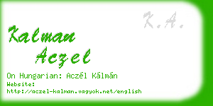 kalman aczel business card