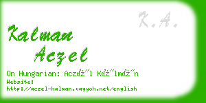 kalman aczel business card